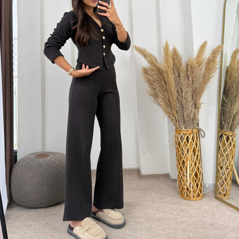 Women’s Casual Knitted Cardigan & Pants Set